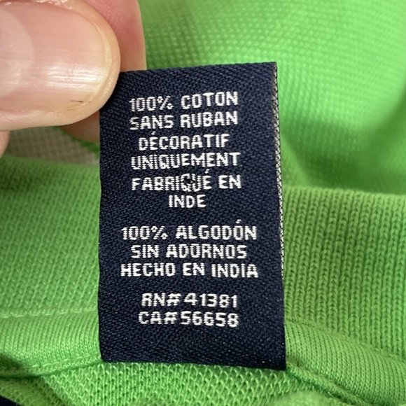 Chaps Polo Shirt Mens XL Green with White Strips Classic Fit Cotton Short Sleeve - Picture 9 of 12